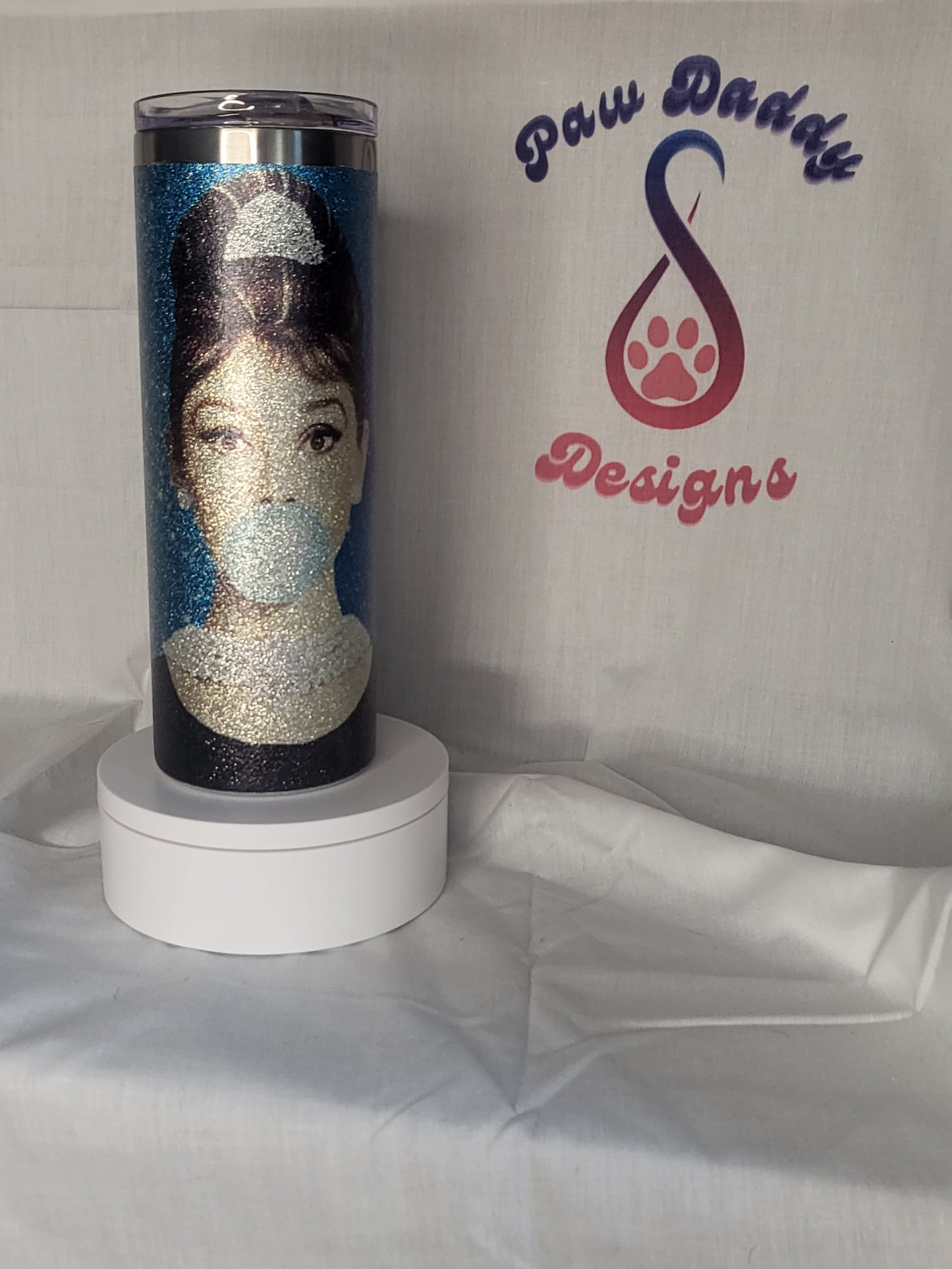 Audrey Hepburn Glitter Tumbler