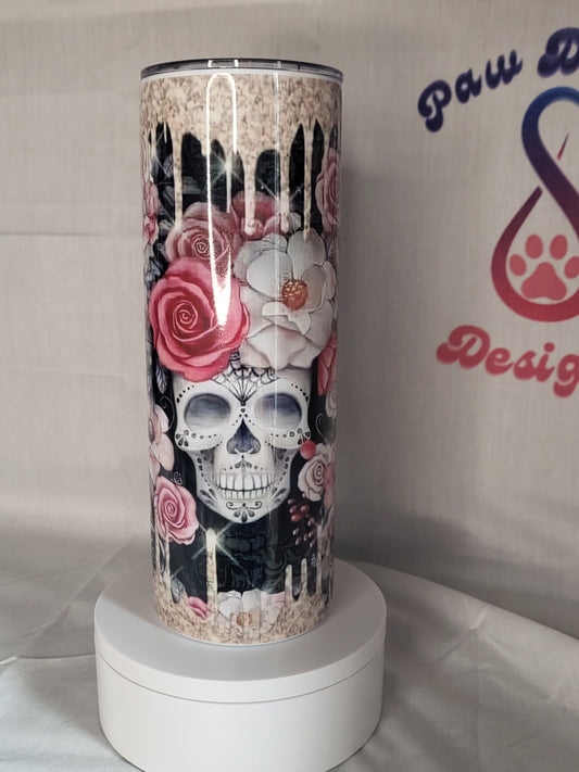 Skulls and Flowers Tumbler